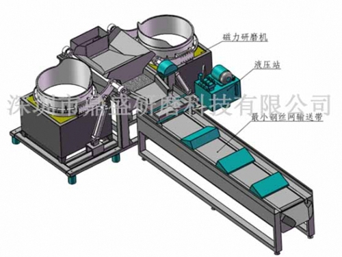 全自动双缸磁力 抛光机烘干一体机